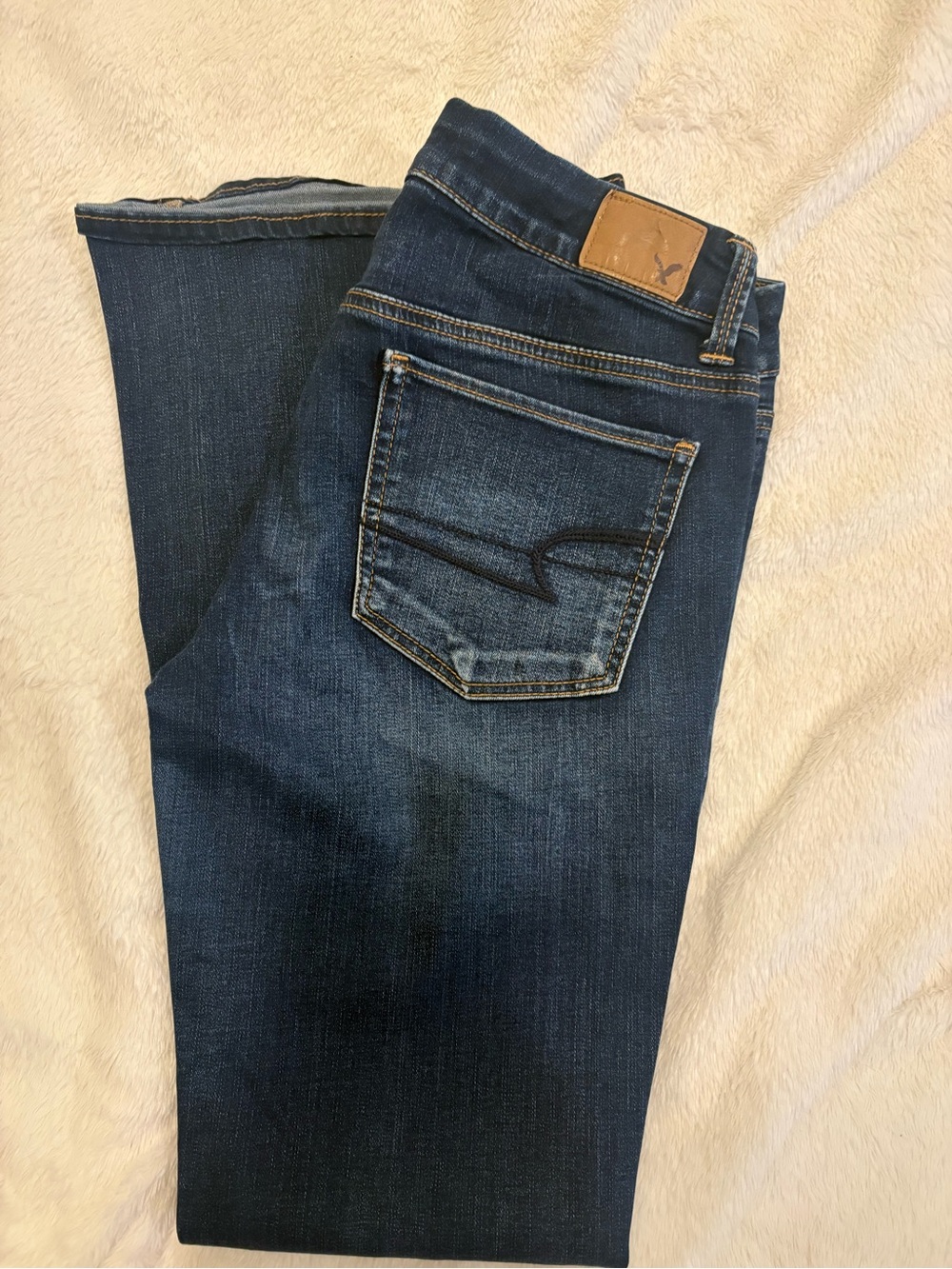 American Eagle Outfitters Women’s Dark Blue Boho Artist Flare Jeans